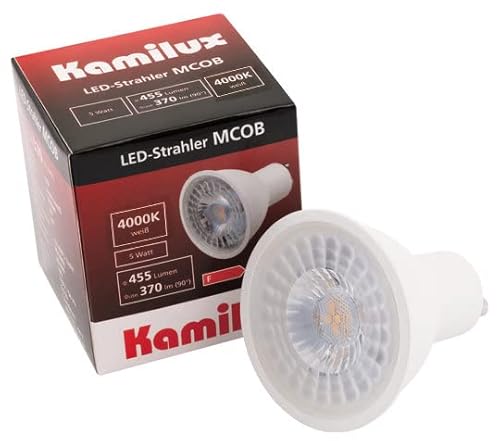 Kamilux 5er Set 230V / LED Leuchtmittel / 5 Watt = 45 Watt / 455 Lumen/Neutralweiß / 4000K / Sockel GU10 von Kamilux
