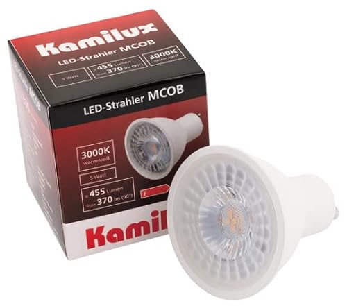 Kamilux 5er Set 230V / LED Leuchtmittel / 5 Watt = 45 Watt / 455 Lumen/Warmweiß / 3000K / Sockel GU10 von Kamilux