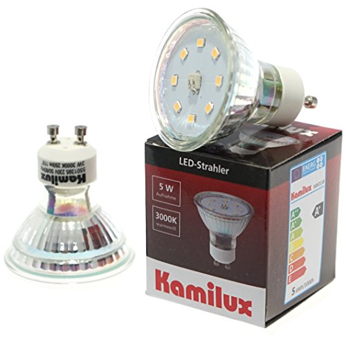 Kamilux 5er Set 230V / SMD Leuchtmittel / 7 Watt = 50 Watt / 470 Lumen/Neutralweiß / 4700K / Sockel GU10 von Kamilux