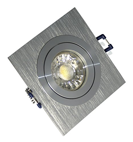 Kamilux 8 x Power LED Einbaustrahler/Spot Kanto quadratisch inkl.GU10 Fassung 230V Power LED 5Watt Leuchtmittel in warmweiss von Kamilux