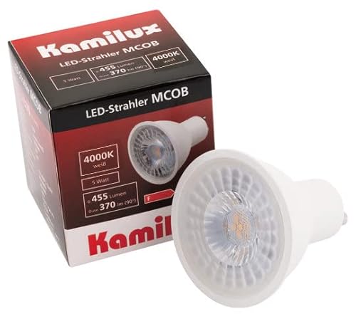 Kamilux 8er Set 230V / LED Leuchtmittel / 5 Watt = 45 Watt / 455 Lumen/Neutralweiß / 4000K / Sockel GU10 von Kamilux