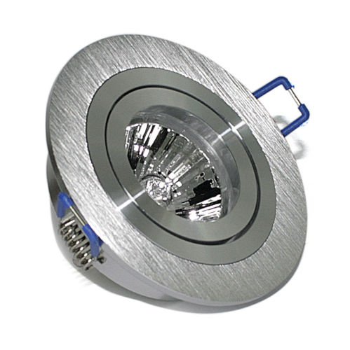 Kamilux Aluminium Einbaustrahler, rund & GU10 Fassung 230V & 3 Watt LED Leuchtmittel, 3000 Kelvin/hochwertiges Aluminium, Einbauspot, Einbauleuchte, Aluminium gebürstet von Kamilux