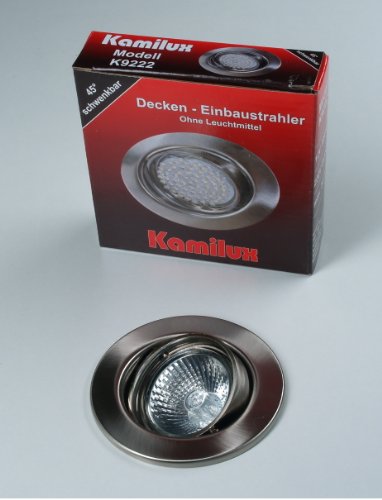 Kamilux LED & Halogen 'Tom' Decken Einbaustrahler edelstahl gebürstet Optik (ohne Leuchtmittel) + GU5.3 12V Niedervolt Fassung von Kamilux