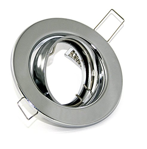 Kamilux LED & Halogen 'Tom' Decken Einbaustrahler in chrom (ohne Leuchtmittel) + GU10 230V Hochvolt Fassung & GU5.3 12V Niedervolt Fassung von Kamilux