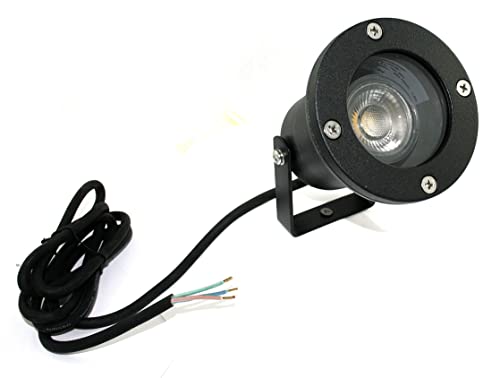 Moderne Gartenleuchte mit Erdspieß mit SMD LED 9W Neutralweiss - 1 Stück Schwarz Gartenstrahler Wasserfest IP68 Teichstrahler - schwenkbar inkl. bereits montierter ca.1,5m Leitung 3 x 0,75 mm² von Kamilux