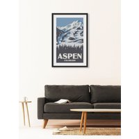 Aspen Colorado Poster - Mountain Ski Area Print von KaminTersieff