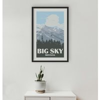 Big Sky Montana Poster - Ski Lift Print von KaminTersieff