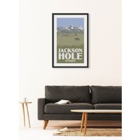 Jackson Hole Wyoming Poster - Ski Area Print von KaminTersieff