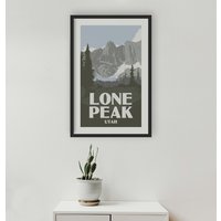 Lone Peak Utah Poster - Wasatch Range Print von KaminTersieff