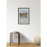 Maroon Bells Colorado Poster - Mountain Lake Print von KaminTersieff