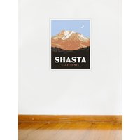 Mount Shasta Kalifornien Poster - Ski Area Wandern Print von KaminTersieff