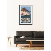 Mount Triumph - North Cascade Washington Poster Nationalpark Druck von KaminTersieff
