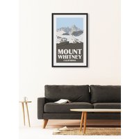 Mount Whitney California Poster - Mountain Range Print von KaminTersieff