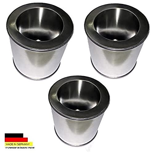 Kaminbau Mierzwa - 3 Brennstoffdosen aus Weißblech 0,25 Liter Volumen + 3 Sparplatten aus Edelstahl von Kaminbau Mierzwa