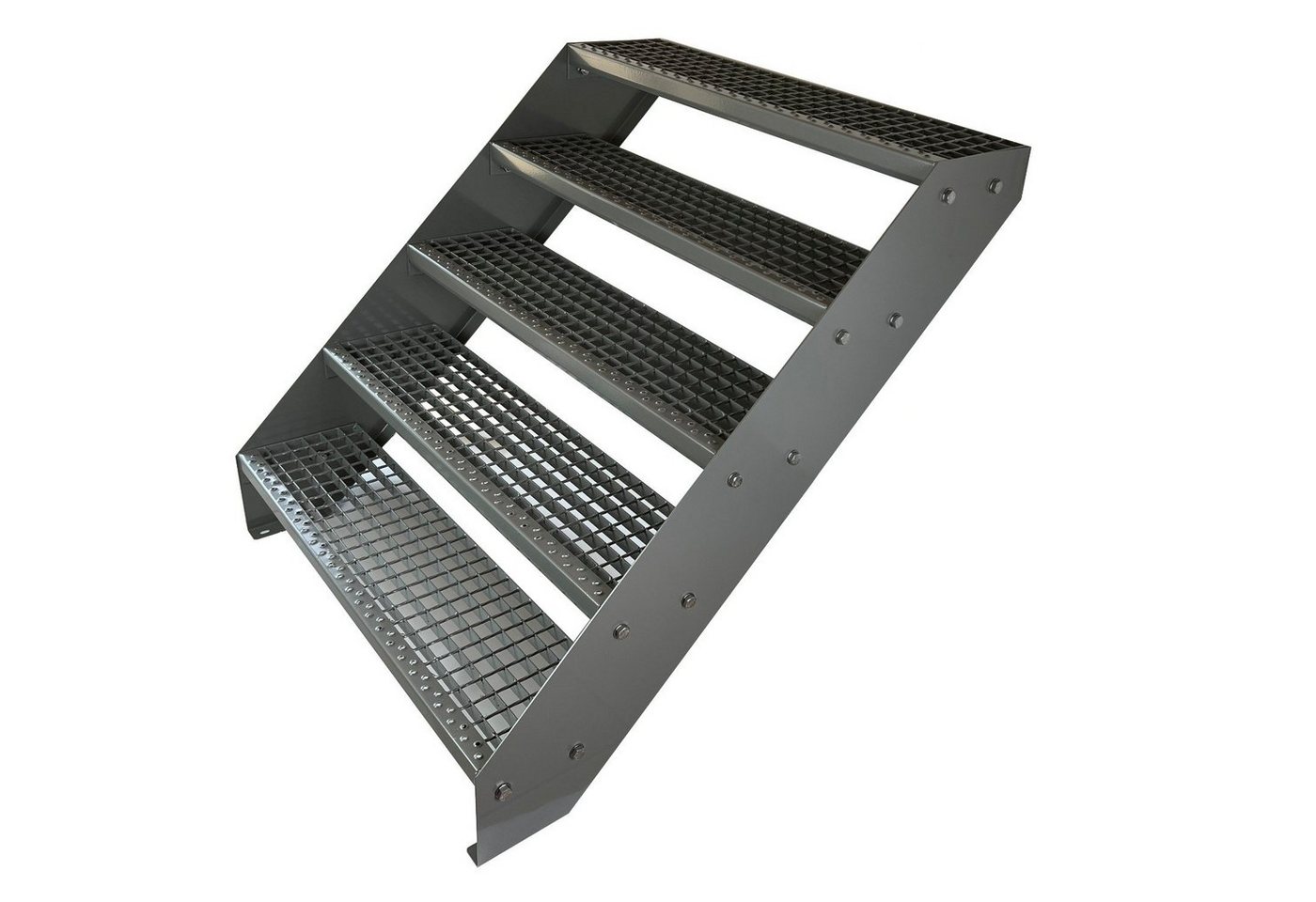 Kaminbau Mierzwa Außentreppe Premium Treppe Komplett Silber Höhe Verstellbar, für Geschosshöhen bis 95 cm, Stufen Gitterroststufen nach DIN 24531, (Höhe 95 cm, Breite wählbar aus 60, 80, 100, 120, 140 cm), Gartentreppe Stahltreppe Wetterfest Rostfrei Feuer-Verzinkt Rutschfest Kaminbau Mierzwa Außentreppe Premium Treppe Komplett Silber Höhe Verstellbar, für Geschosshöhen bis 95 cm, Stufen Gitterroststufen nach DIN 24531, (Höhe 95 cm, Breite wählbar aus 60, 80, 100, 120, 140 cm), Gartentreppe Stahltreppe Wetterfest Rostfrei Feuer-Verzinkt Rutschfest von Kaminbau Mierzwa