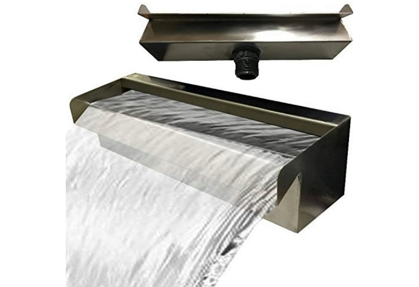Kaminbau Mierzwa Wasserfall Wasserspiel Kaskade, Edelstahl V2A Wasserfall mit Schlauch Anschluss Für Bachlauf Kaminbau Mierzwa Wasserfall Wasserspiel Kaskade, Edelstahl V2A Wasserfall mit Schlauch Anschluss Für Bachlauf von Kaminbau Mierzwa