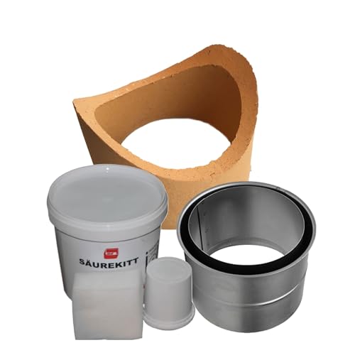 Wandfutter Schornsteinanschluss Kaminanschluss Schamotterohr Set (Stutzen 200mm) von Kaminbau Schulhauser