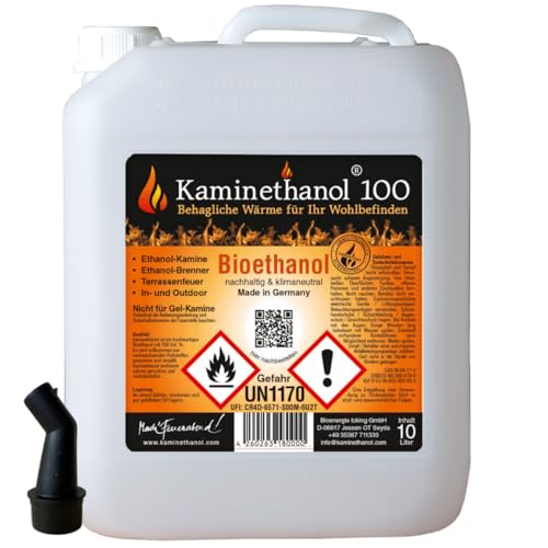 60 L Bioethanol 100% Ethanol 60 Liter Bio Alkohol 10 L Kanister Kamin Ausgießer von Kaminethanol