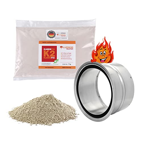 Doppelwandfutter + 2kg Schamottemörtel. Doppelwandfutter in unterschiedlichen Ø zum anschließen von Rauchrohr, Stahlrohr, Ofenrohr. Der richtige Anschluss für Ofen/Kamin. (Ø 150) von Kaminfix