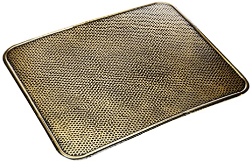 Kamino-Flam 333071 Kaminbodenplatte aus Altmessing, Funkenschutzplatte für Kaminofen, Bodenblech zum Schutz des Bodens vor Funken, Maße: ca. 50 x 60 cm von Kamino-Flam