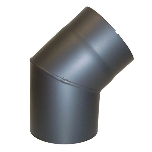 Kamino Flam Bogenknie gussgrau, Winkel von 45°, Abgasrohr aus Stahl mit hitzebeständiger Senotherm® Beschichtung, geprüft nach Norm EN 1856-2, Durchmesser: ca. 150 mm von Kamino-Flam