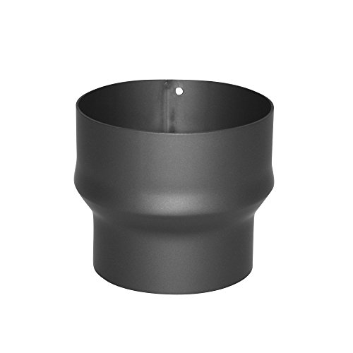 Kamino Flam Erweiterung gussgrau, Rohrerweiterung aus Stahl, hitzebeständige Senotherm® Beschichtung, geprüft nach Norm EN 1856-2, zum Anschluss von 150 mm in ein 180 mm Rohr von Kamino-Flam