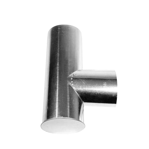 Kamino Flam Kapselknie (T-Stück aus feueraluminiertem Stahl, rostfreies Rauchrohr als Verbindung zwischen Ofenrohren, geprüft nach Norm EN 1856-2, Maße: ca. Ø 130/130 x L 330 mm) silber von Kamino-Flam