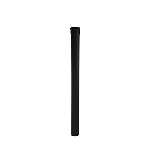 Kamino Flam Ofenrohr schwarz, Abgasrohr speziell für Pelletöfen geeignet, Rauchrohr aus Stahl mit hitzebeständiger Senotherm Beschichtung, geprüft nach Norm EN 1856-2, Maße: L 750 x Ø 80 mm von Kamino Flam