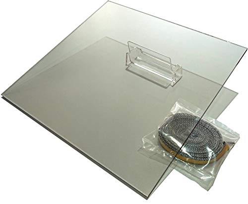 Ersatz Scheibe Kaminglas Schott® Ofenscheibe | Stärke 5mm | hitzebeständiges Keramikglas bis 800°C | Set mit Scheibendichtung | 320mm x 320 mm von Kaminprofi