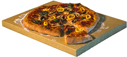 Pizzastein rechteckig für Backofen & Grill | 40 x 30 x 3cm - Aus massiver Schamotte - Lebensmittelecht | Verwendbar als Brotbackstein & Flammkuchenplatte | Profi-Qualität wie beim Italiener von Kaminprofi