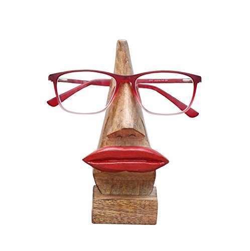 Kamla Sellers dekorativer Holz-Brillenhalter, Heimdekoration, Aufsteller, Ständer, Schreibtisch-Dekoration, holz, Rote Lippen, Braun Kamla Sellers dekorativer Holz-Brillenhalter, Heimdekoration, Aufsteller, Ständer, Schreibtisch-Dekoration, holz, Rote Lippen, Braun von storeindya