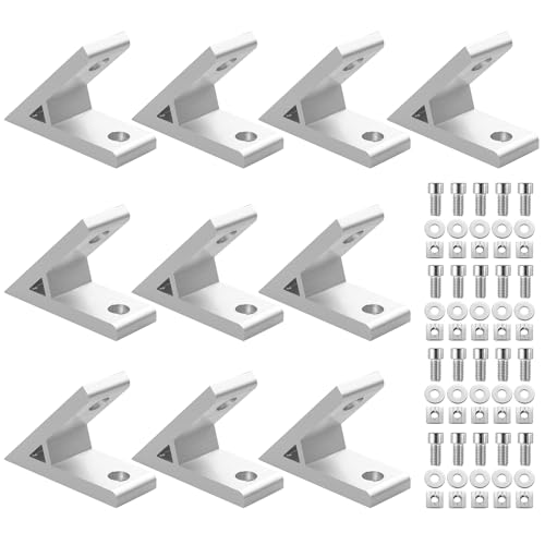 Befestigungsmaterial Eckwinkel Innenwinkel 45 Grad Winkelverbinder Kamtop 10× Alu-Eckwinkel Profil-Eckverbinder Eckstreben (45 Grad Winkel) Aluminium Winkel Verbinder Aluprofil Zubehör von Kamtop