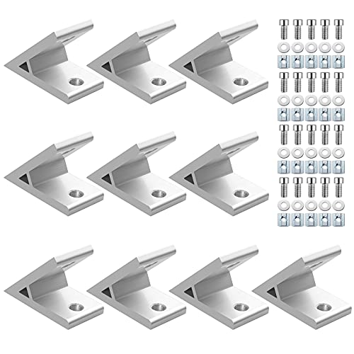 Eckwinkel Befestigungsmaterial Innenwinkel 45Grad 4040 Winkelverbinder Kamtop 10× Alu-Eckwinkel Profil-Eckverbinder Eckstreben (45 Grad Winkel) Aluminium Winkel Verbinder Aluprofil Zubehör von Kamtop