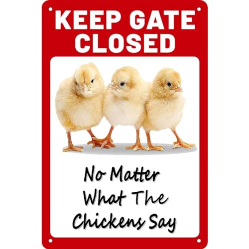 KanaAt 1-1dewqjt-08 Lustiges Metall-Blechschild für den Außenbereich, Motiv: Hühnerstall, Vintage-Stil, Aufschrift "Keep Gate Closed No Matter What the Chickens Say Farmhouse", 20,3 x 30,5 cm, 1 KanaAt 1-1dewqjt-08 Lustiges Metall-Blechschild für den Außenbereich, Motiv: Hühnerstall, Vintage-Stil, Aufschrift "Keep Gate Closed No Matter What the Chickens Say Farmhouse", 20,3 x 30,5 cm, 1 von KanaAt