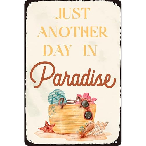 KanaAt Just Another Day in Paradise Vintage Metall-Blechschild für Strandhaus Sommer Wanddekoration Schild 20,3 x 30,5 cm, InEvsr-7 KanaAt Just Another Day in Paradise Vintage Metall-Blechschild für Strandhaus Sommer Wanddekoration Schild 20,3 x 30,5 cm, InEvsr-7 von KanaAt