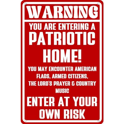 KanaAt LLUDcsqs-5 Metall-Blechschild, Vintage-Stil, politisch inkorrekt! You Are Entering a Patriotic Home! Lustige Wanddekoration Büro Zuhause Kunst Schild 20,3 x 30,5 cm KanaAt LLUDcsqs-5 Metall-Blechschild, Vintage-Stil, politisch inkorrekt! You Are Entering a Patriotic Home! Lustige Wanddekoration Büro Zuhause Kunst Schild 20,3 x 30,5 cm von KanaAt