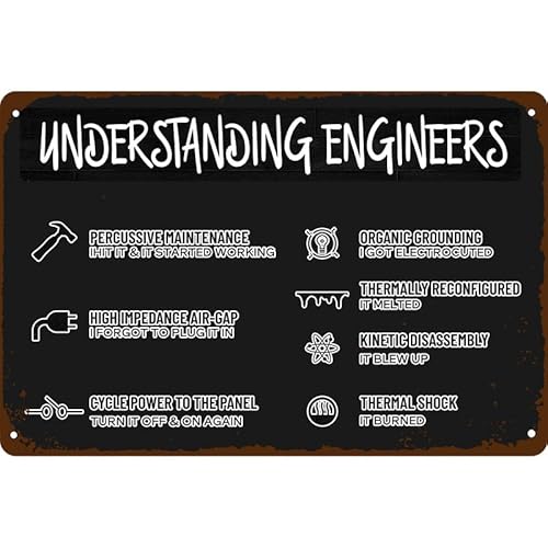 Metall-Blechschild mit Aufschrift "Understanding Engineers" für Bauernhaus, Veranda, Heimdekoration, 20,3 x 30,5 cm von KanaAt