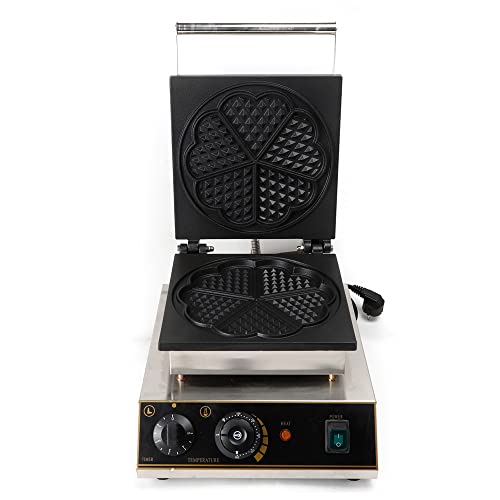 5 Herzform Waffeleisen Waffle Maker Wafelnmaschine Waffelautomat Waffeln Backen Antihaftbeschichtung Einstellbare Temperatur 1750 W von Kanbihao