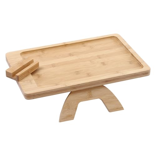 Faltbares Sofatablett, Sofa-Tablett Aus Bambus, Couch Tablett Mit 360° Drehbare Ständer, Couch Ablage Für Häuser Wohnungen Schlafsäle, Holzfarbe von Kanbihao