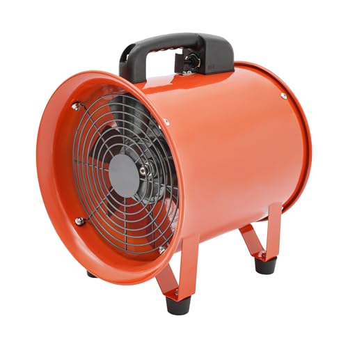 Kanbihao Bauventilator Gebläse Axialgebläse 2580 m³/h 2800 U/min Lüftergebläse mit 10m PVC Schlauch Axial Rohrgebläse Rohrventilator von Kanbihao