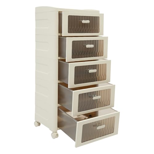 Schubladenschrank Kunststoff 5-Schubladen Rollcontainer Leicht zu Verschieben Transparente Organizer Schublade für Büro, Unterricht, Unterlagen 41.7 x 32 x 97cm Schubladenschrank Kunststoff 5-Schubladen Rollcontainer Leicht zu Verschieben Transparente Organizer Schublade für Büro, Unterricht, Unterlagen 41.7 x 32 x 97cm von Kanbihao