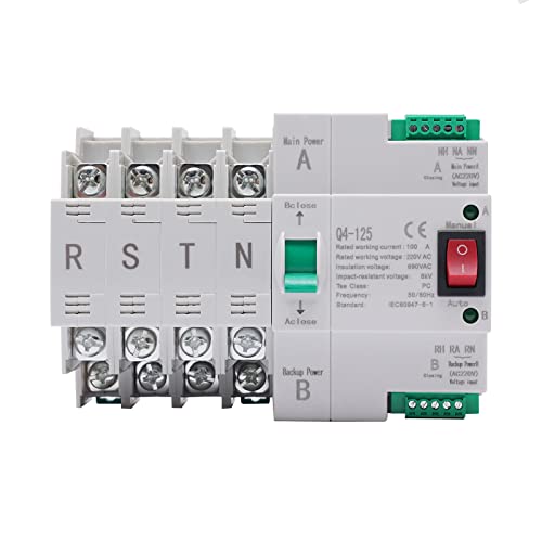 Transferschalter Dual Power Automatischer AC 230V 4P 63A Lastumschalter Notstrom Umschalter, für Kommunaler Strom USV Wechselrichter Solar von Kanbihao