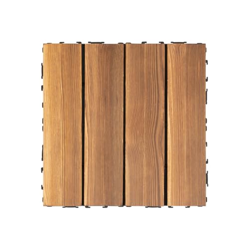 WPC Terrassendielen 30 x 30cm Holzoptik Bodenbelag Klickfliesen Balkonfliesen Bodenbelag für Balkon & Terrasse - Wetterfest mit Drainagefunktion, Brown, 36er Set WPC Terrassendielen 30 x 30cm Holzoptik Bodenbelag Klickfliesen Balkonfliesen Bodenbelag für Balkon & Terrasse - Wetterfest mit Drainagefunktion, Brown, 36er Set von Kanbihao