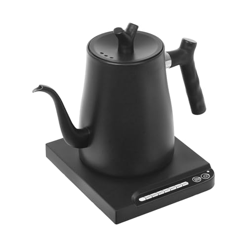 Wasserkocher Edelstahl, 1L 1000W Elektrischer Teekocher Teekessel mit Temperaturwahl 45℃-100℃, BPA-Frei, Reisewasserkocher Automatische Abschaltung,Überhitzungsschutz (Schwarz) von Kanbihao