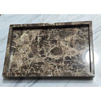 Emperador Dark Marble Tablett 10 "x 6 3/4" Höhe 1", Kostenloser Versand Schöner Marble, Perfekt Für Ein Einweihungsgeschenk von KandMStoneandGlass