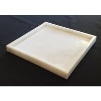 Handgefertigtes Tablett Aus Weißem Carrara-Marmor 12 "× 12" Höhe 1", Perfekt Für Ihr Tischdekoration Oder Serviertablett Kostenloser Versand von KandMStoneandGlass