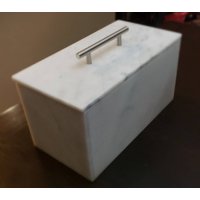 Handgemachte Gletscher Weiß Marmor Box 12 3/4" × 6 Höhe 3/8" Eine Perfekte Elegante Aufbewahrungsbox Für Büro Küche Oder Überall Kostenloser Versand von KandMStoneandGlass