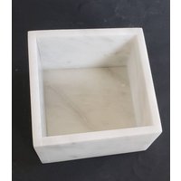 Handgemachte Gletscher Weiß Marmor Tablett/Box 6" × Höhe 4" Eine Perfekte Elegante Aufbewahrungsbox Für Büro Küche Oder Überall Kostenloser Versand von KandMStoneandGlass