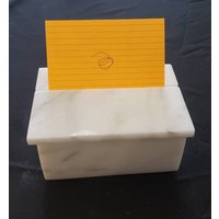 Marmor Rezept Box Gletscherweißer 6 "× 4" Höhe 4 1/2 "Passend Für 3x5 Rezeptkarten | Personalisierung Verfügbar Kostenloser Versand." von KandMStoneandGlass
