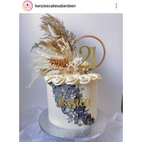 4' Cream & Gold Pampas Grass Cake Topper Kranz Creole | Pampasgras Uk Hochzeit Backen von KandaAndCo